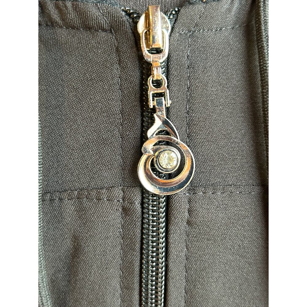 Palestinian Abaya Color Block Zipper Black GUC - Picture 2 of 6